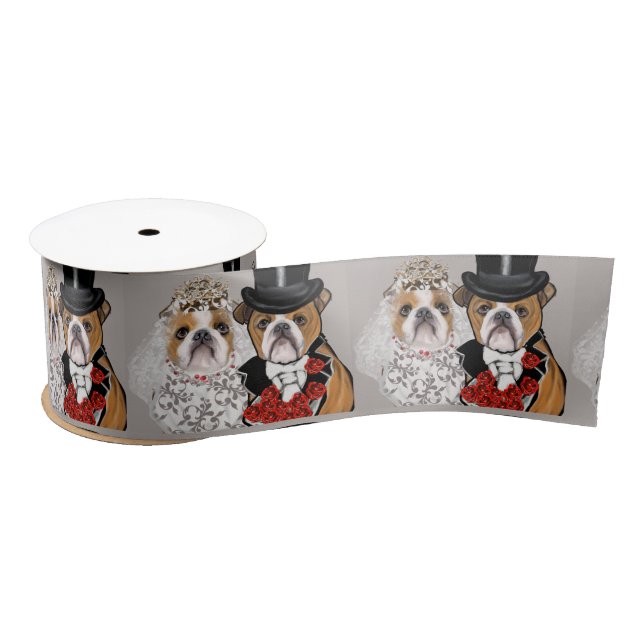Bulldog     satin ribbon (Spool)