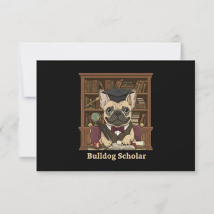 Bulldog Scholar Cute French Bulldog Professor Thank You Card