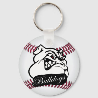 Bulldog School Team Mascot Baseball Keychain