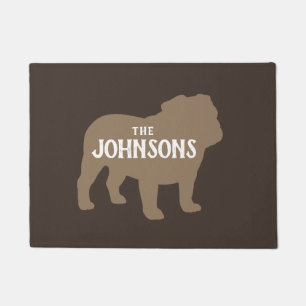 Bulldog Silhouette Custom Dog Lover's Doormat