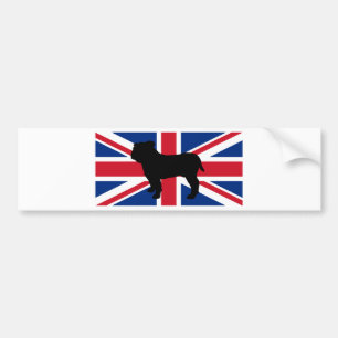 bulldog silhouette flag United_Kingdom.png Bumper Sticker
