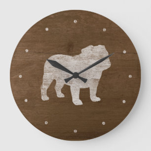 Bulldog Silhouette Large Clock