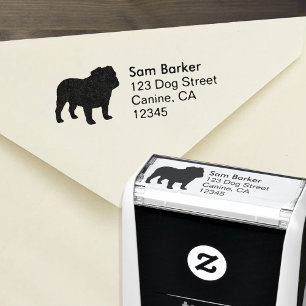 Bulldog Silhouette Return Address Self-inking Stamp