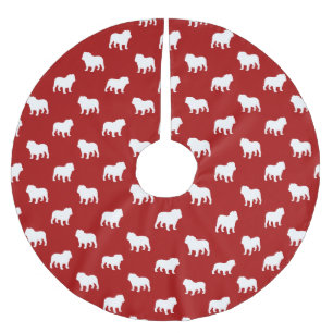 Bulldog Silhouettes Pattern Brushed Polyester Tree Skirt