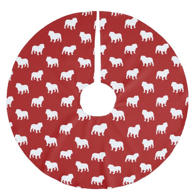 Bulldog Silhouettes Pattern Brushed Polyester Tree Skirt (Front)
