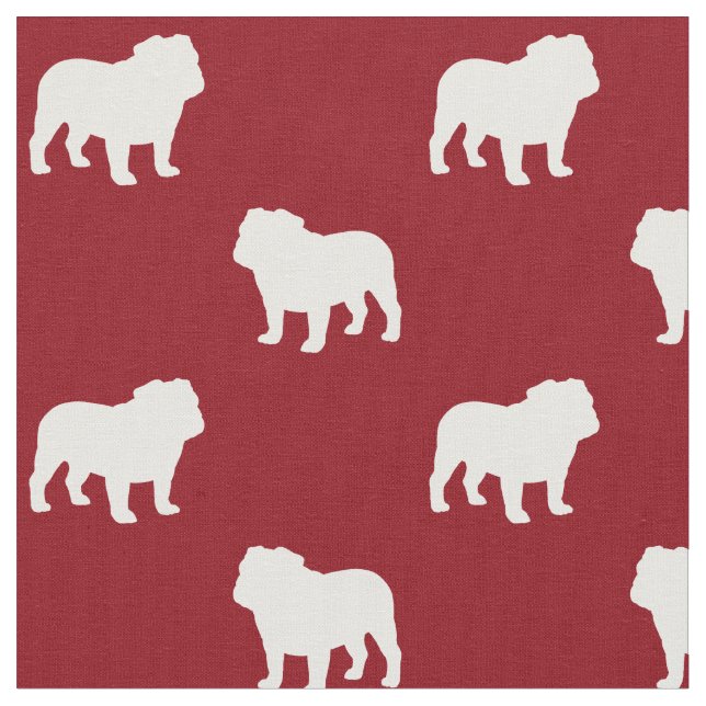 Bulldog Silhouettes Pattern | Dog Breed Fabric (Close Up)
