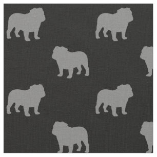 Bulldog Silhouettes Pattern Fabric