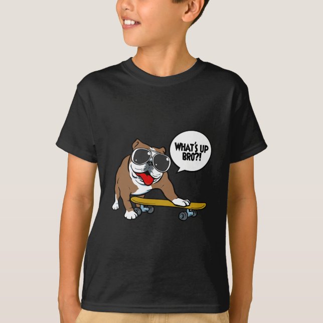 Bulldog Skateboarder T-Shirt (Front)