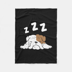 Bulldog Sleeping Bulldog Pajama Fun Bulldog Fleece Blanket