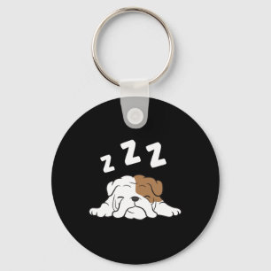 Bulldog Sleeping Bulldog Pajama Fun Bulldog Keychain