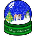 bulldog snow globe photo sculpture ornament<br><div class="desc">cute holiday ornament</div>