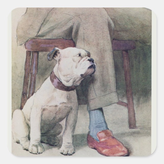 Bulldog Square Sticker (Front)