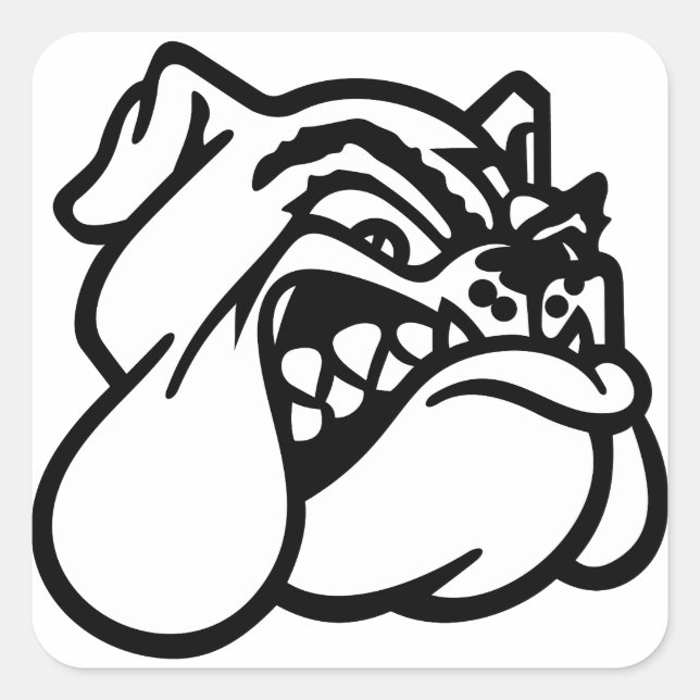 Bulldog Square Sticker (Front)