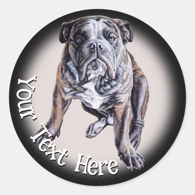 Bulldog Stickers Custom English Bulldog Stickers (Front)