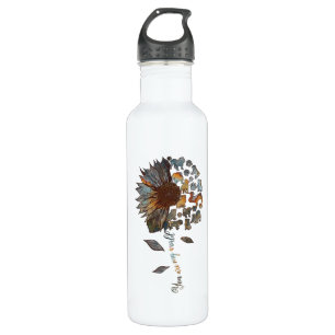 Bulldog Sunflower You Are My World Dog Themed Lady 710 Ml Water Bottle