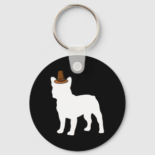 Bulldog Thanksgiving Day Dog Puppy Lover Autumn Fa Keychain