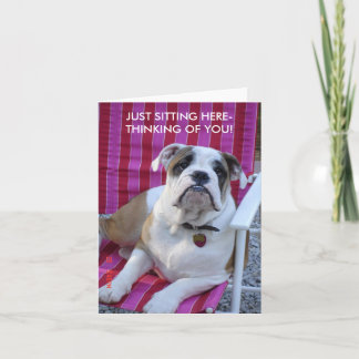 BULLDOG THINKING OF YOU BLANK CARD! CARD