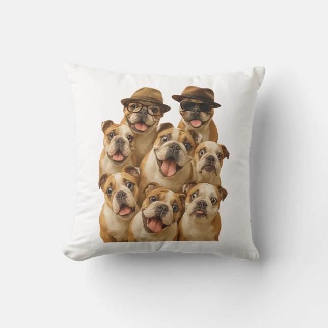Bulldog Throw Pillow (Front)