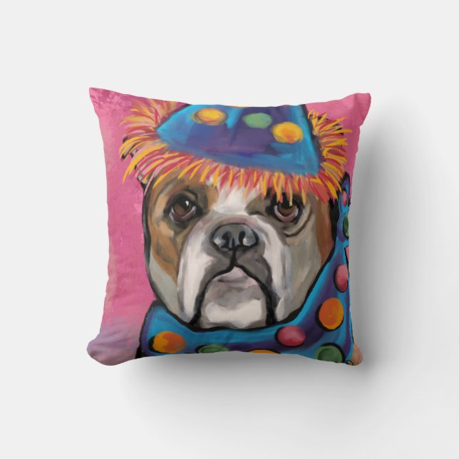 Bulldog            throw pillow (Front)