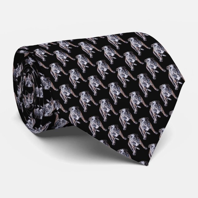 Bulldog Ties English Bulldog Neckties Customize (Rolled)