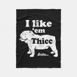 Bulldog Top  Fleece Blanket