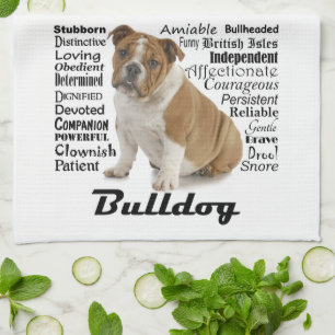 Bulldog Traits Kitchen Towel