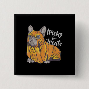 Bulldog Tricks For Treats Cute Halloween Bulldogs 2 Inch Square Button