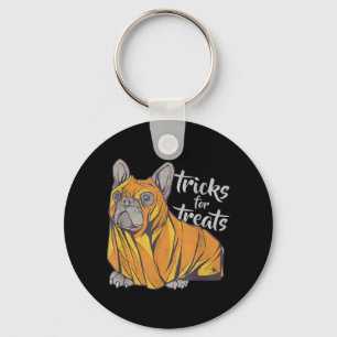 Bulldog Tricks For Treats Cute Halloween Bulldogs Keychain