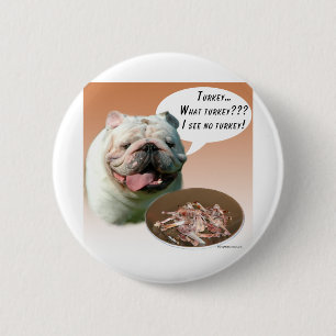 Bulldog Turkey 2 Inch Round Button