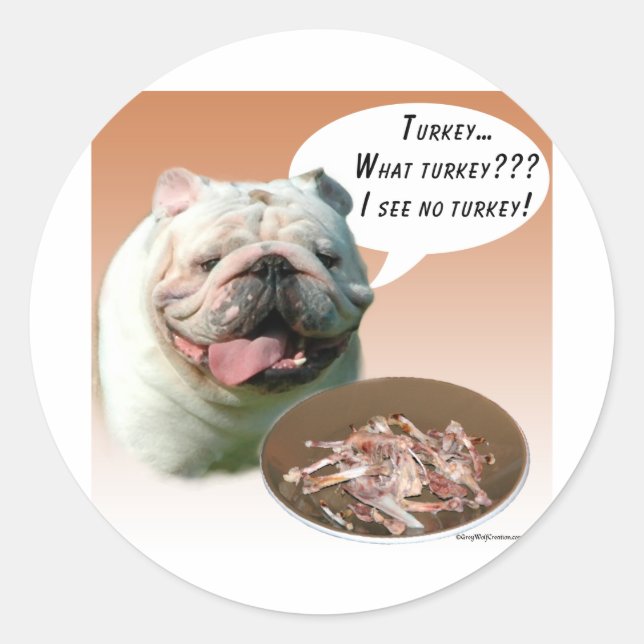 Bulldog Turkey Classic Round Sticker (Front)