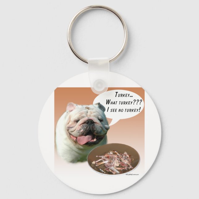 Bulldog Turkey Keychain (Front)