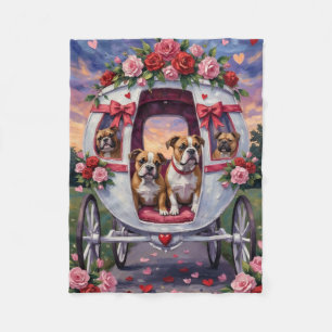 Bulldog Valentine's Day Fleece Blanket