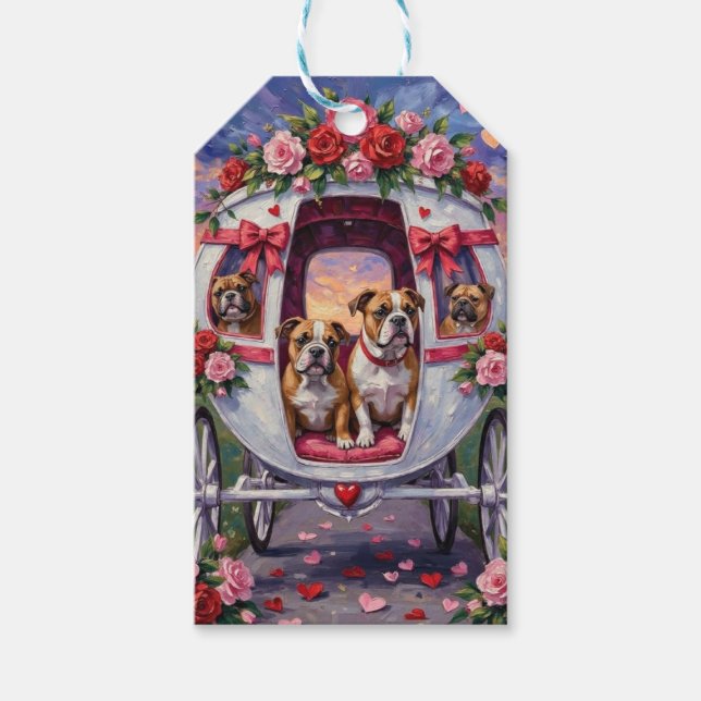 Bulldog Valentine's Day Gift Tags (Front)