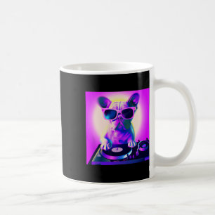 Bulldog Vaporwave Dj Dog Aesthetic Women Girls Coffee Mug
