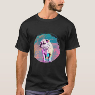 Bulldog Vaporwave Retrowave Aesthetic T-Shirt