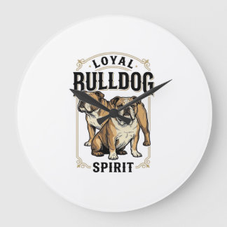Bulldog Vintage Shirt Twin Bulldogs Engraving Tee_ Large Clock