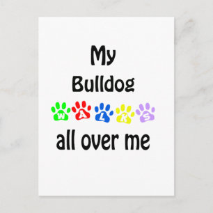 Bulldog Walks Design Postcard