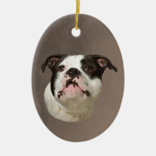 Bulldog Water Colour Art Painting Ceramic Ornament