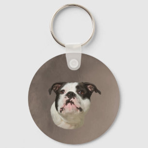 Bulldog Water Colour Art Painting Keychain