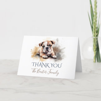 Bulldog Watercolor Carte de remerciements