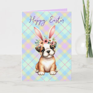 Bulldog Watercolor Easter card