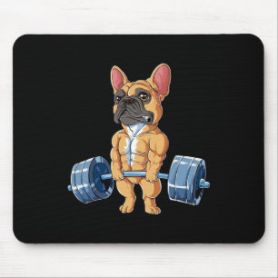 Bulldog Weightlifting Fawn Deadlift Fitness Gym Fu Mouse Pad