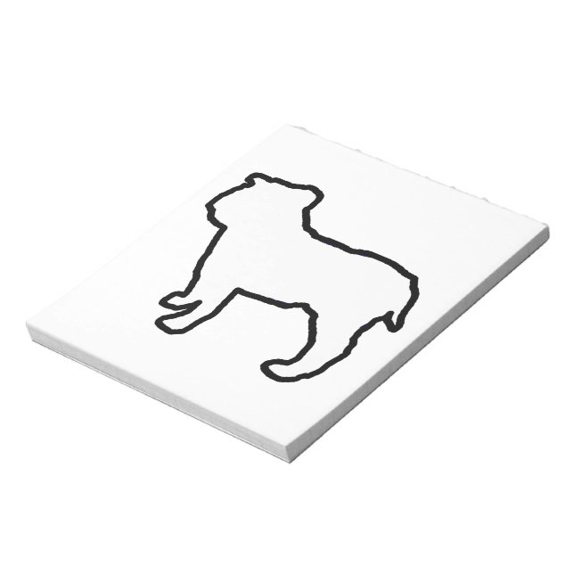 Bulldog White SIlhouette Notepad (Rotated)