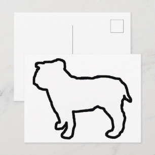 Bulldog White SIlhouette Postcard