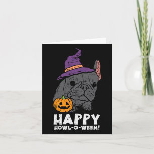 Bulldog Witch Happy Howl O Ween Fun Halloween Dog  Card