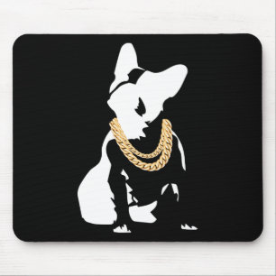 Bulldog With Gold Necklace Mouse Pad