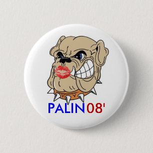 Bulldog with Lipstick 2 Inch Round Button