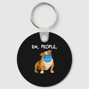 Bulldog With Mask Keychain