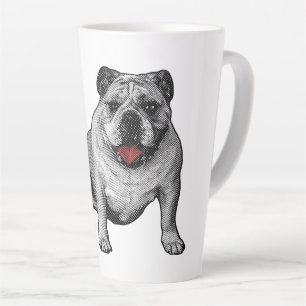 Bulldog with Red Dot Charm Latte Mug