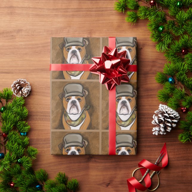 Bulldog             wrapping paper (Holiday Gift)